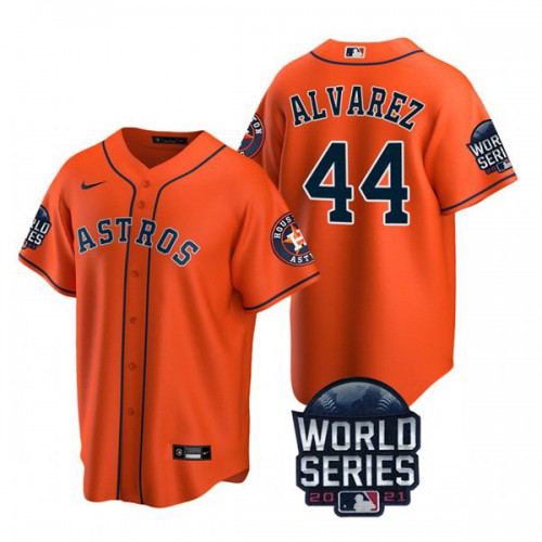 Houston Houston Astros #44 Yordan Alvarez Youth 150th Anniversary 2021 World Series Authentic Jersey - Orange Youth