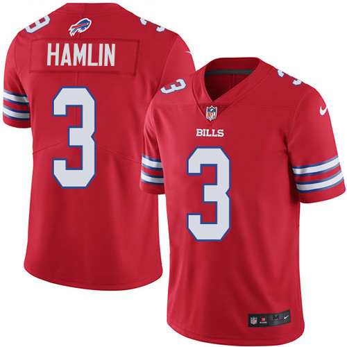 Bills #3 Damar Hamlin Red Youth Stitched Limited Rush Jersey