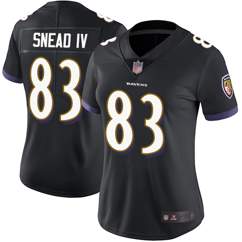 Baltimore Ravens #83 Willie Snead IV Black Alternate Women's Stitched Vapor Untouchable Limited Jersey Womens