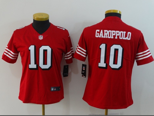 49ers #10 Jimmy Garoppolo Red Team Color Women's Stitched Vapor Untouchable Limited II Jersey