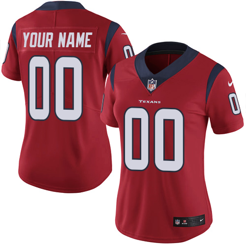 Houston Texans Customized Red Alternate Stitched Vapor Untouchable Limited Women's Jersey