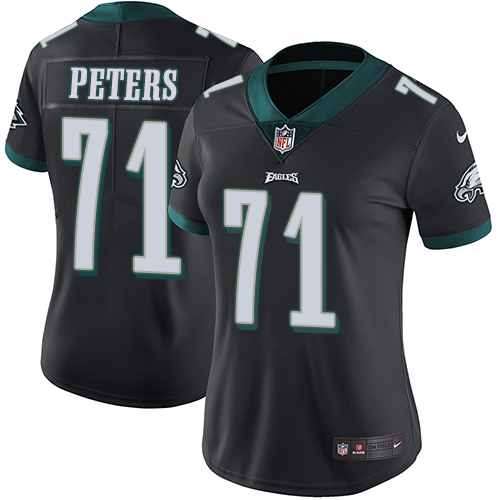 Philadelphia Eagles #71 Jason Peters Black Alternate Women's Stitched Vapor Untouchable Limited Jersey Womens