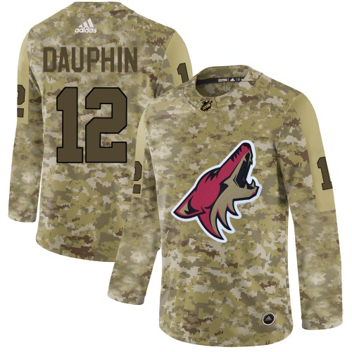 Adidas Arizona Coyotes #12 Laurent Dauphin Camo Authentic Stitched Jersey Men's