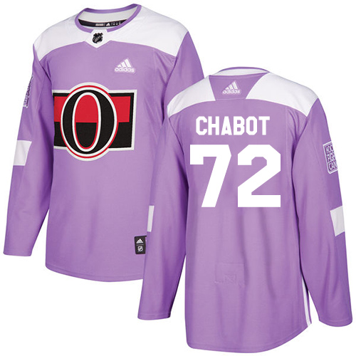Adidas Ottawa Senators #72 Thomas Chabot Purple Authentic Fights Cancer Stitched Jersey Men's