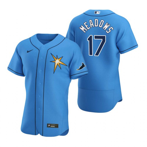 Tampa Bay Tampa Bay Rays #17 Austin Meadows Men's Light Blue Alternate 2020 Authentic Team Jersey Men's