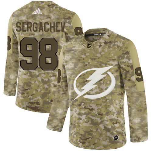 Adidas Tampa Bay Lightning #98 Mikhail Sergachev Camo Authentic Stitched Jersey Men's
