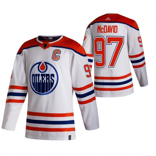 Edmonton Edmonton Oilers #97 Connor McDavid White Men's Adidas 2020-21 Reverse Retro Alternate Jersey Men's