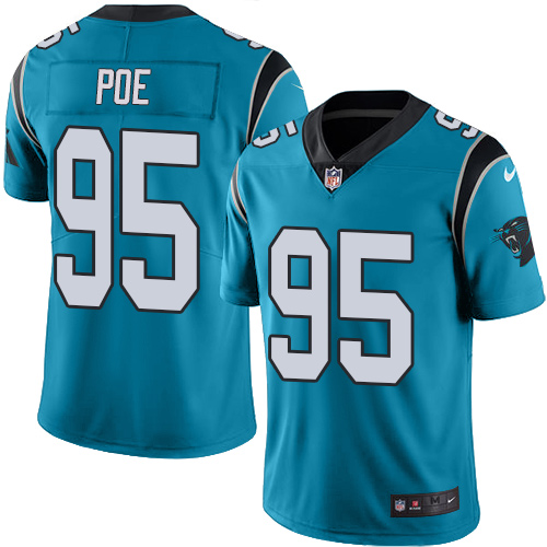 Carolina Panthers #95 Dontari Poe Blue Youth Stitched Limited Rush Jersey Youth