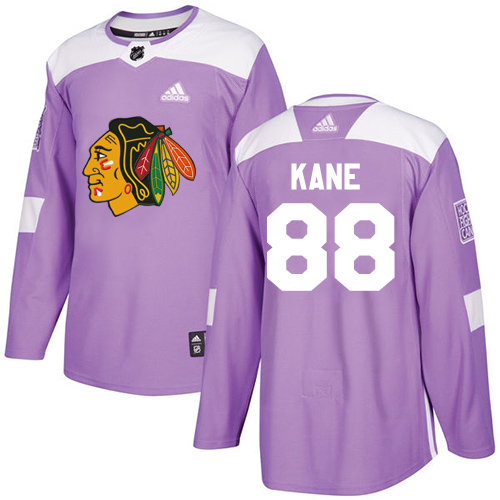 Adidas Chicago Blackhawks #88 Patrick Kane Purple Authentic Fights Cancer Stitched Youth Jersey Youth