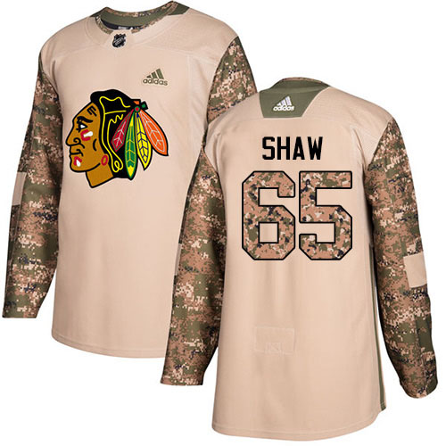 Adidas Chicago Blackhawks #65 Andrew Shaw Camo Authentic 2017 Veterans Day Stitched Jersey Men's