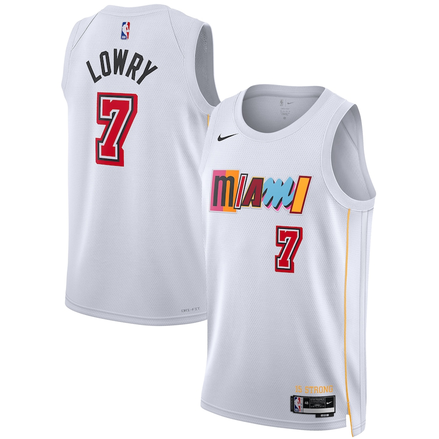 Miami Heat #7 Kyle Lowry Unisex White 2023 Finals Patch Swingman Jersey - City Edition