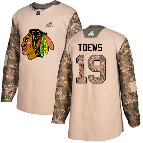 Adidas Chicago Blackhawks #19 Jonathan Toews Camo Authentic 2017 Veterans Day Stitched Jersey Men's