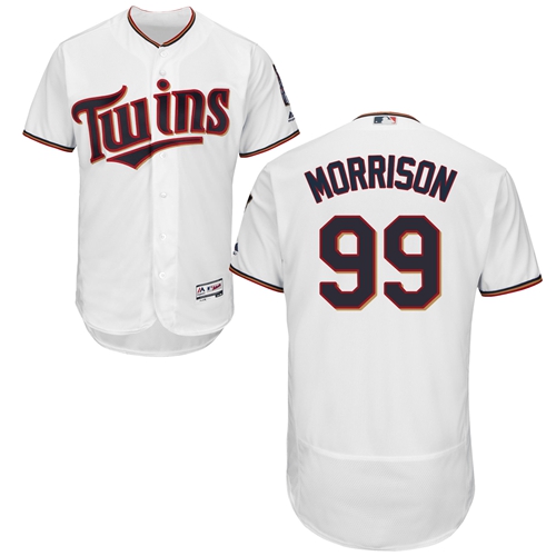 Minnesota Twins #99 Logan Morrison White Flexbase Authentic Collection Stitched Jersey Men's