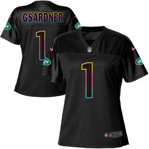 Jets #1 Ahmad Sauce Gardner Black Women's Fashion Game Jersey