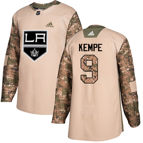 Adidas Los Angeles Kings #9 Adrian Kempe Camo Authentic 2017 Veterans Day Stitched Youth Jersey Youth