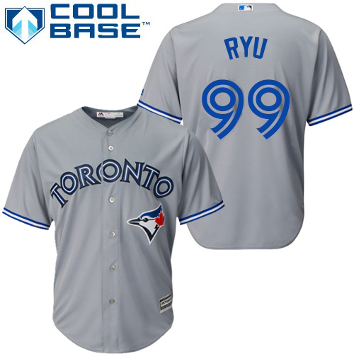 Toronto Blue Jays #99 Hyun-Jin Ryu Grey New Cool Base Stitched Jersey Men's