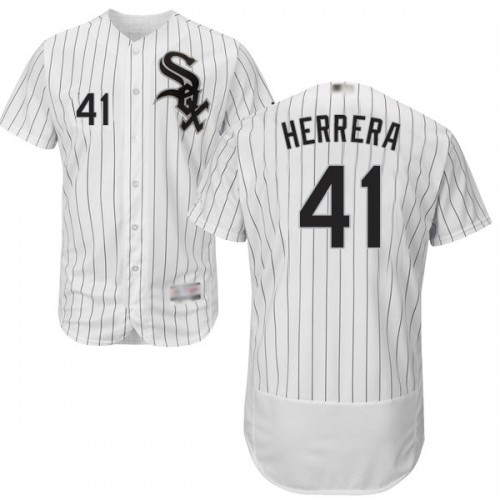 Chicago White Sox #41 Kelvin Herrera White(Black Strip) Flexbase Authentic Collection Stitched Jersey Men's