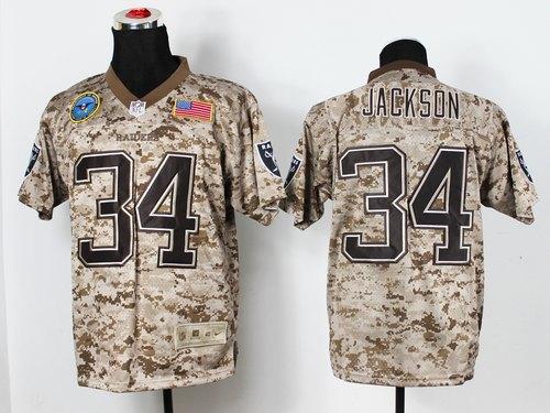 Raiders #34 Bo Jackson Camo Men's Stitched New Elite USMC Jersey