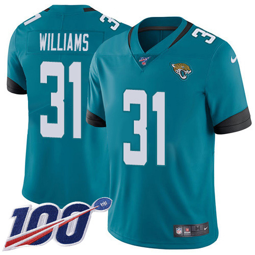 Jaguars #31 Darious Williams Teal Green Alternate Youth Stitched 100th Season Vapor Limited Jersey
