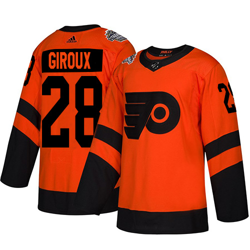 Adidas Philadelphia Flyers #28 Claude Giroux Orange Authentic 2019 Stadium Series Women's Stitched Jersey Womens