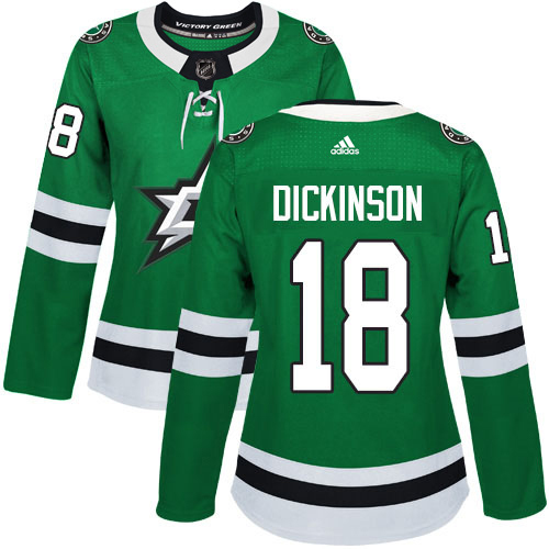 Adidas Dallas Stars #18 Jason Dickinson Green Home Authentic Women's Stitched Jersey Womens