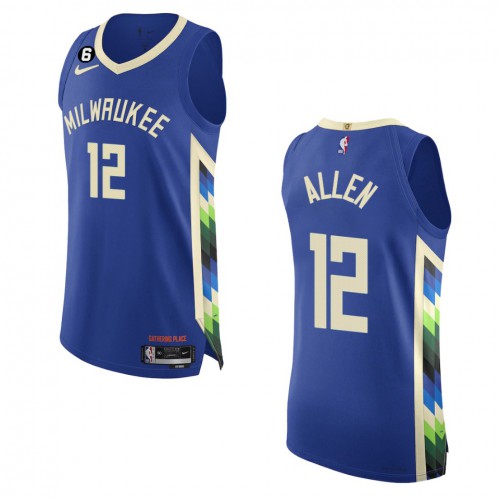 Milwaukee Milwaukee Bucks #12 Grayson Allen Royal 2022-23 Authentic Jersey - City Edition Mens