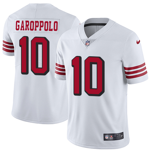 49ers #10 Jimmy Garoppolo White Rush Youth Stitched Vapor Untouchable Limited Jersey
