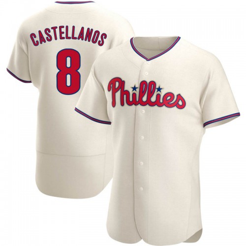Philadelphia Philadelphia Phillies #8 Nick Castellanos Men's Cream Alternate 2020 Replica Jersey Men's