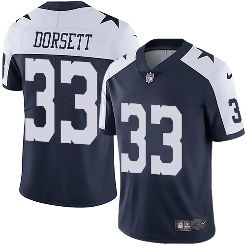 Cowboys #33 Tony Dorsett Navy Blue Thanksgiving Men's Stitched Vapor Untouchable Limited Throwback Jersey