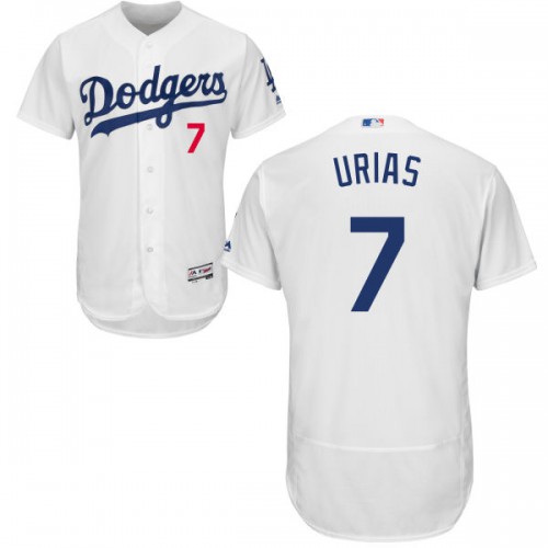 Los Angeles Dodgers #7 Julio Urias White Flexbase Authentic Collection Stitched Jersey Men's