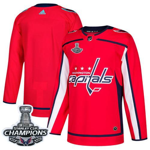 Adidas Capitals Blank Red Home Authentic Stanley Cup Final Champions Stitched Jersey