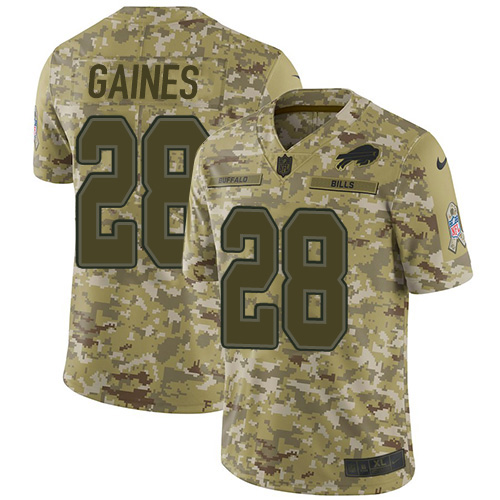 Buffalo Bills #28 E.J. Gaines Camo Youth Stitched Limited 2018 Salute To Service Jersey Youth