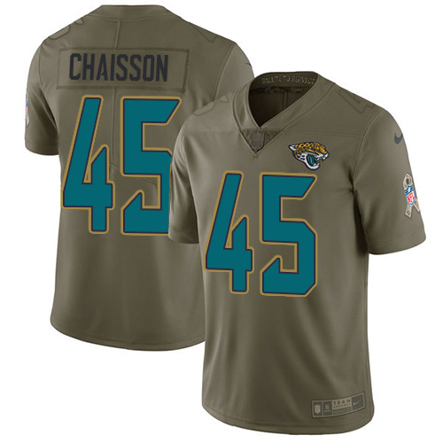 Jacksonville Jaguars #45 K'Lavon Chaisson Olive Youth Stitched Limited 2017 Salute To Service Jersey Youth