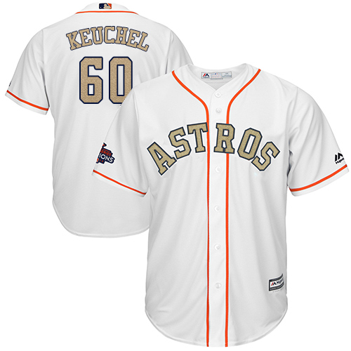 Houston Astros #60 Dallas Keuchel White 2018 Gold Program Cool Base Stitched Jersey Men's
