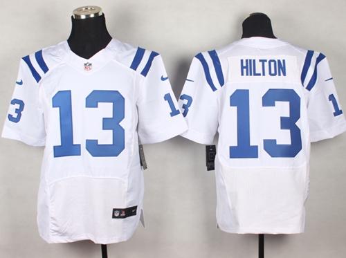 Colts #13 T.Y. Hilton White Men's Stitched Elite Jersey