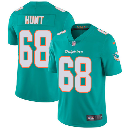 Miami Dolphins #68 Robert Hunt Aqua Green Team Color Youth Stitched Vapor Untouchable Limited Jersey Youth