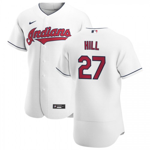 Cleveland Guardians #27 Cam Hill Men's White Home 2020 Authentic Team Jersey Men's