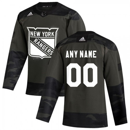 New York Rangers Adidas 2019 Veterans Day Authentic Custom Practice Jersey Camo