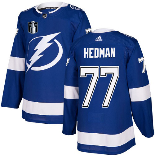 Adidas Tampa Bay Lightning #77 Victor Hedman Blue 2022 Stanley Cup Final Patch Youth Home Authentic Stitched Jersey Youth