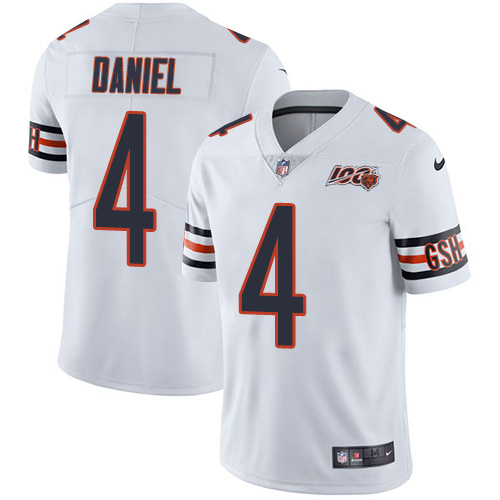 Chicago Bears #4 Chase Daniel White Men's 100th Season Stitched Vapor Untouchable Limited Jersey Men's
