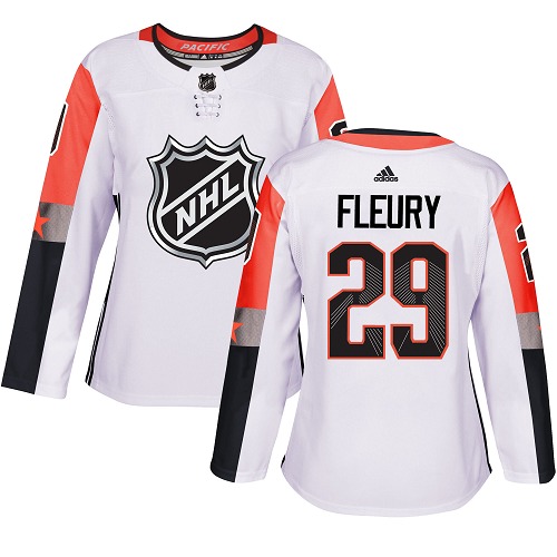 Adidas Golden Vegas Golden Knights #29 Marc-Andre Fleury White 2018 All-Star Pacific Division Authentic Women's Stitched Jersey Womens