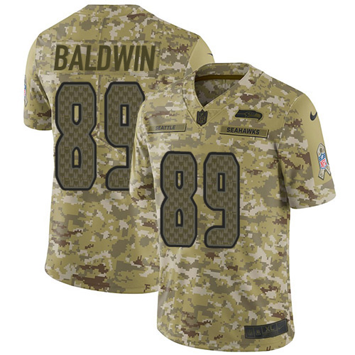 Seattle Seahawks #89 Doug Baldwin Camo Youth Stitched Limited 2018 Salute to Service Jersey Youth