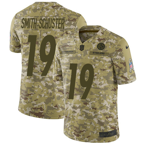 Pittsburgh Steelers #19 JuJu Smith-Schuster Camo Men's Stitched Limited 2018 Salute To Service Jersey Men's