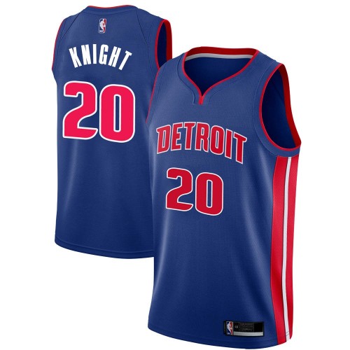 Detroit Pistons #20 Brandon Knight Blue Youth Swingman Icon Edition Jersey Youth