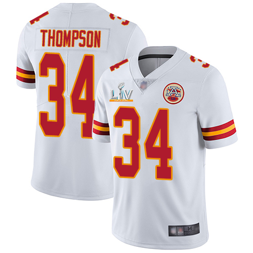 Kansas City Chiefs #34 Darwin Thompson White Men's Super Bowl LV Bound Stitched Vapor Untouchable Limited Jersey Men's