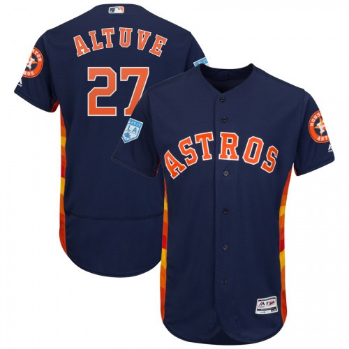 Houston Astros #27 Jose Altuve Navy 2019 Spring Training Flex Base Stitched Jersey Men's