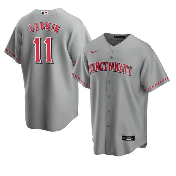 Cincinnati Reds 11 Replica 2020 Road Gray Barry Larkin Jersey
