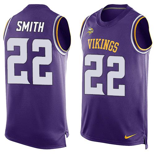 Vikings #22 Harrison Smith Purple Team Color Men's Stitched Limited Tank Top Jersey