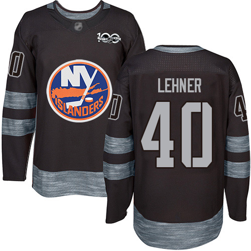 Adidas New York Islanders #40 Robin Lehner Black 1917-2017 100th Anniversary Stitched Jersey Men's