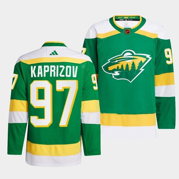 Minnesota Wild #97 Kirill Kaprizov Men's Adidas Reverse Retro 2.0 Authentic Player Jersey - Green